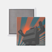 Retro Style Robot 4 Magnet (Voorkant / Achterkant)