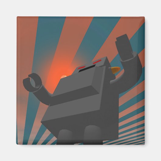 Retro Style Robot 4 Magnet (Voorkant)