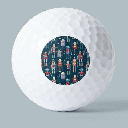 Retro Style Robots van 1950 Golfballen