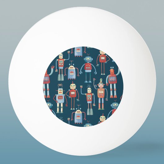 Retro Style Robots van 1950 Pingpongbal