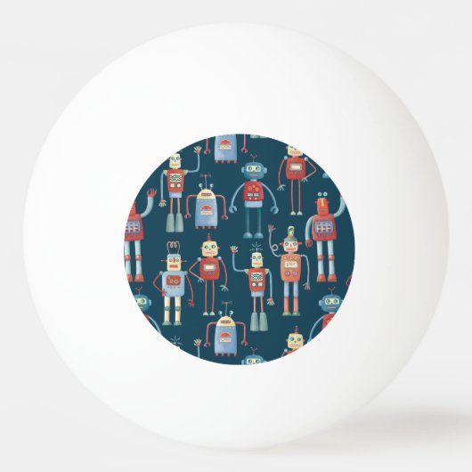 Retro Style Robots van 1950 Pingpongbal (Achterkant)