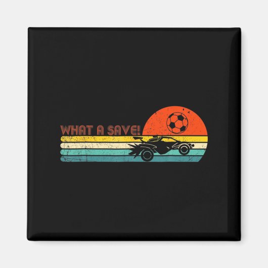 Retro Style Rocket Rc Soccer Car League Funny Game Magneet (Voorkant)