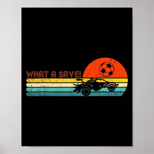 Retro Style Rocket Rc Soccer Car League Funny Game Poster (Voorkant)