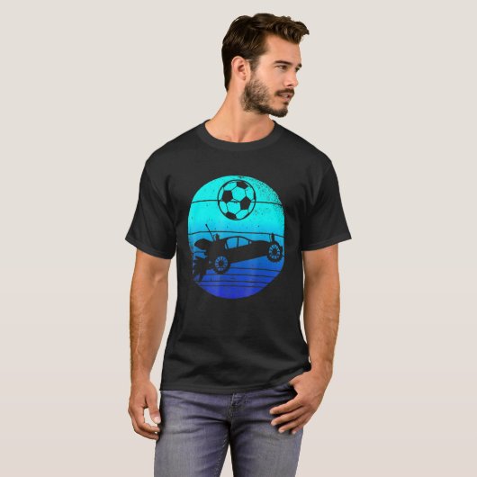 Retro Style Rocket Rc Soccer Car League Gamer 1 T-shirt (Voorkant volledig)