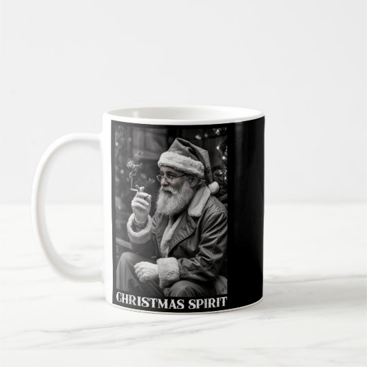 Retro Style Santa Claus Smoking Cigarette Christma Koffiemok (Links)