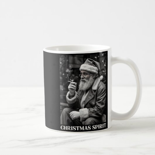 Retro Style Santa Claus Smoking Cigarette Christma Koffiemok (Rechts)