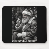 Retro Style Santa Claus Smoking Cigarette Christma Muismat (Voorkant)
