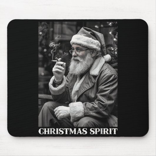 Retro Style Santa Claus Smoking Cigarette Christma Muismat (Voorkant)