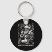 Retro Style Santa Claus Smoking Cigarette Christma Sleutelhanger (Voorkant)