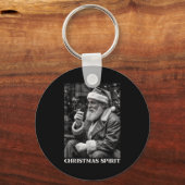 Retro Style Santa Claus Smoking Cigarette Christma Sleutelhanger (Voorkant)