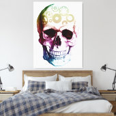 Retro Style Skull Canvas Afdruk (Insitu (Slaapkamer))