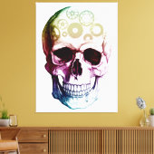 Retro Style Skull Canvas Afdruk (Insitu (Woonkamer))