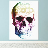 Retro Style Skull Canvas Afdruk (Insitu (Houten vloer))