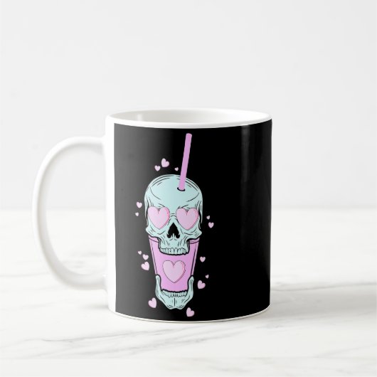 Retro Style Skull Skeleton Latte Coffee C Valen  Koffiemok (Links)