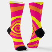 Retro Style Sokken met Oranje roze gele strepen (Gebogen)