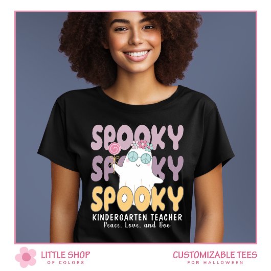 Retro Style Spooky kleuterleidster Halloween T-shirt
