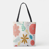 Retro Style Springtime Flowers Tote Bag (Achterkant)