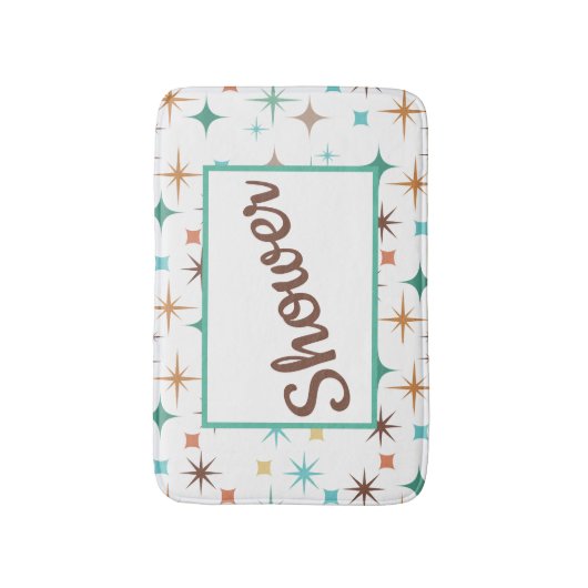 Retro-Style Stars Pattern Bath Mat (Voorkant Verticaal)