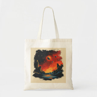 Retro-style sterrenstelsel tote bag