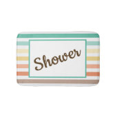 Retro-Style Stripe Pattern Customizable Badmat (Voorkant)