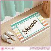 Retro-Style Stripe Pattern Customizable Badmat