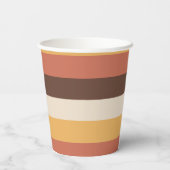 Retro Style Stripes Seventies Groovy 70s Hippie Papieren Bekers (Achterkant)