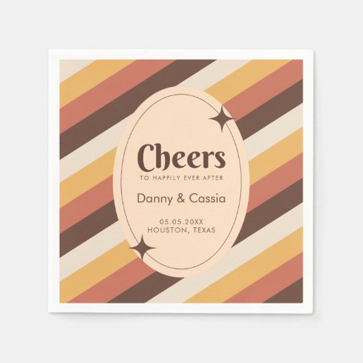 Retro Style Stripes Seventies Groovy 70s Hippie Servet (Voorkant)