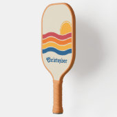 Retro Style Sunrise Pastel Rainbow scriptnaam Pickleball Paddle (Links)