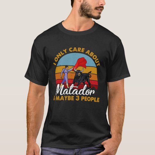 Retro Style Sunset Matador Bullfigher T-shirt (Voorkant)