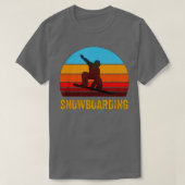 Retro Style Sunset Snowboarding T-shirt (Design voorkant)