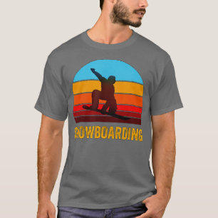 Retro  Style Sunset Snowboarding T-shirt