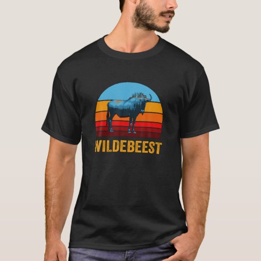 Retro  Style Sunset Wildebeest T-shirt (Voorkant)