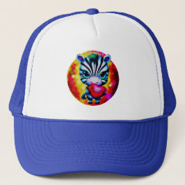 Retro Style Sweet Zebra Valentijn Trucker Pet