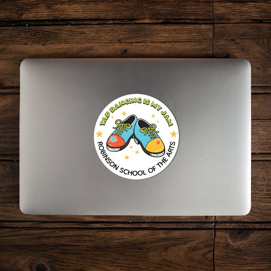 Retro Style Tap Dancing is My Jam Customizable Ronde Sticker