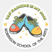 Retro Style Tap Dancing is My Jam Customizable Ronde Sticker (Voorkant)
