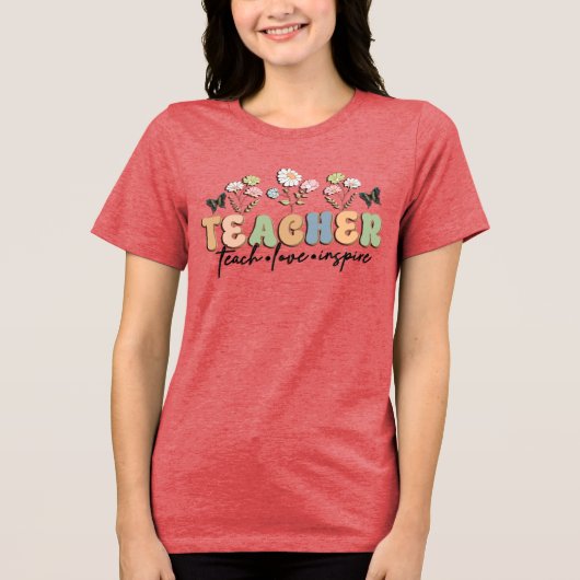  Retro Style Teacher Tri-Blend Shirt (Voorkant)