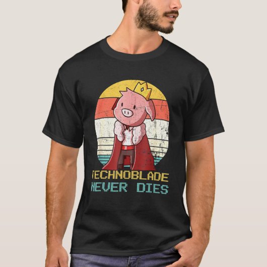 Retro Style Technoblade Merch Cosplay Technoblade T-shirt (Voorkant)