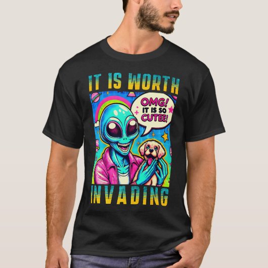 Retro Style Trendy Ufo Shirt Retro Alien Friends G (Voorkant)