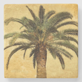 Retro Style Tropical Island  Palm Tree Stenen Onderzetter