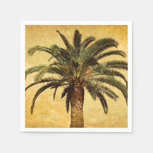 Retro Style Tropical Island  palmboom Servetten (Voorkant)