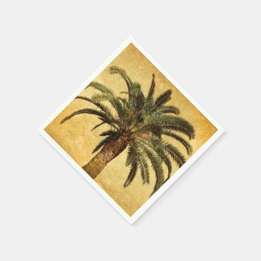 Retro Style Tropical Island  palmboom Servetten (Hoek)