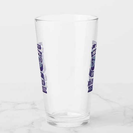  Retro Style Typografie 50th Birthday Dad Glas (Rechts)