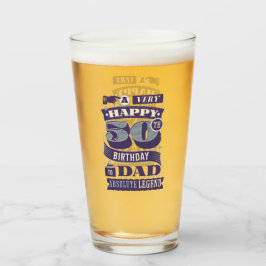  Retro Style Typografie 50th Birthday Dad Glas