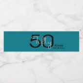 Retro Style Typografie, 50th Birthday Waterfles Etiket (Enkel label)