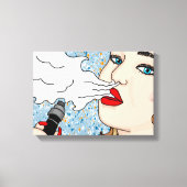 Retro Style Vaping Lady Canvas Afdruk (Voorkant)