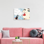 Retro Style Vaping Lady Canvas Afdruk (Insitu (Woonkamer))