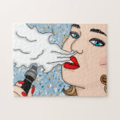 Retro Style Vaping Lady Legpuzzel (Horizontaal)