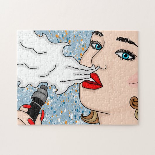 Retro Style Vaping Lady Legpuzzel (Horizontaal)
