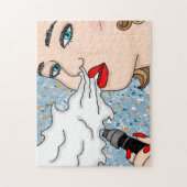 Retro Style Vaping Lady Legpuzzel (Verticaal)