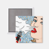 Retro Style Vaping Lady Magneet (Voorkant / Achterkant)